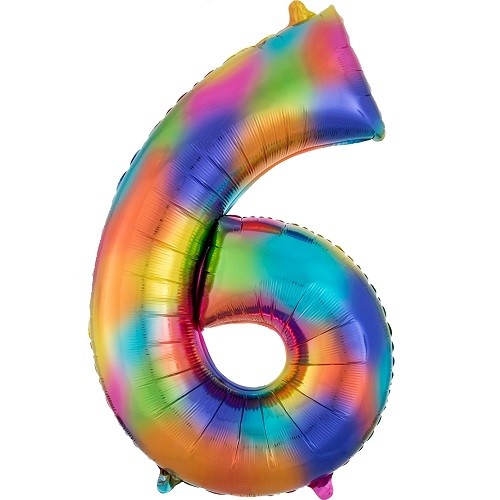 بادکنک فویلی هلیومی  عدد 6 رنگین کمان